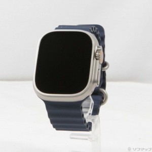 (中古)Apple Apple Watch Ultra 2 GPS + Cellular 49mm チタニウムケース ブルーオーシャンバンド(344-ud)