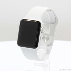 (中古)Apple Apple Watch Series 3 GPS 38mm シルバーアルミニウムケース ホワイトスポーツバンド(344-ud)