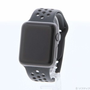 (中古)Watch Series 3 Nike+ GPS 42mm スペースグレイアルミニウムケース アンスラサイト/ブラックNikeスポーツバンド(269-ud)