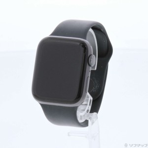 (中古)Apple Apple Watch SE 第1世代 GPS 44mm スペースグレイアルミニウムケース ブラックスポーツバンド(349-ud)