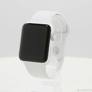 (中古)Apple Apple Watch Series 3 GPS 42mm シルバーアルミニウムケース ホワイトスポーツバンド(377-ud)