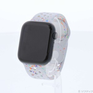 (中古)Apple Apple Watch Series 9 GPS 45mm ミッドナイトアルミニウムケース ピュアプラチナムNikeスポーツバンド(344-ud)