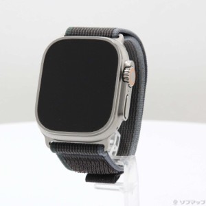 (中古)Apple Apple Watch Ultra 2 GPS + Cellular 49mm チタニウムケース ブルー/ブラックトレイルループ(349-ud)
