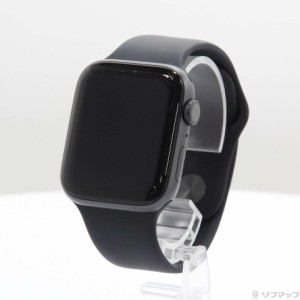 (中古)Apple Apple Watch Series 6 GPS 44mm スペースグレイアルミニウムケース ブラックスポーツバンド(349-ud)