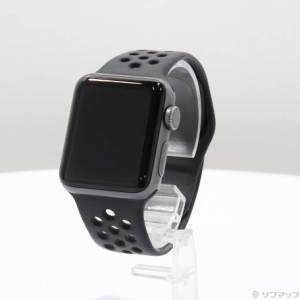 (中古)Watch Series 3 Nike+ GPS 38mm スペースグレイアルミニウムケース アンスラサイト/ブラックNikeスポーツバンド(262-ud)