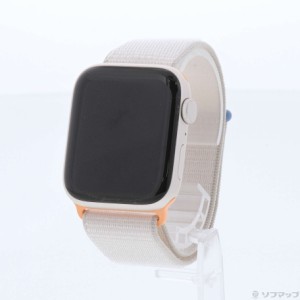 (中古)Apple Apple Watch SE 第2世代 GPS 44mm スターライトアルミニウムケース スターライトスポーツループ(276-ud)