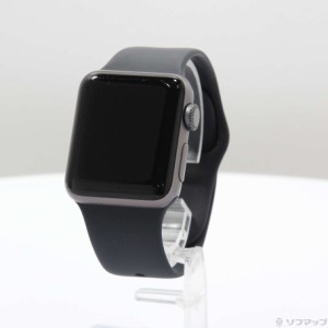 (中古)Apple Apple Watch Series 3 GPS 38mm スペースグレイアルミニウムケース ブラックスポーツバンド(262-ud)