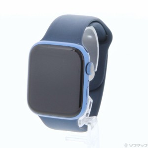 (中古)Apple Apple Watch Series 7 GPS 45mm ブルーアルミニウムケース アビスブルースポーツバンド(349-ud)