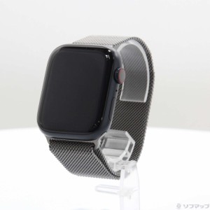 (中古)Apple Apple Watch Series 9 GPS + Cellular 45mm ミッドナイトアルミニウムケース グラファイトミラネーゼループ(198-ud)