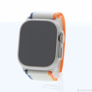 (中古)Apple Apple Watch Ultra 2 GPS + Cellular 49mm チタニウムケース オレンジ/ベージュトレイルループ(258-ud)