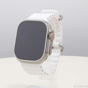 (中古)Apple Apple Watch Ultra GPS + Cellular 49mm チタニウムケース ホワイトオーシャンバンド(349-ud)