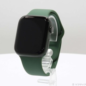 (中古)Apple Apple Watch Series 7 GPS 45mm グリーンアルミニウムケース クローバースポーツバンド(348-ud)