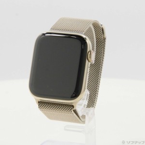 (中古)Apple Apple Watch Series 6 GPS + Cellular 44mm ゴールドステンレススチールケース ゴールドミラネーゼループ(269-ud)