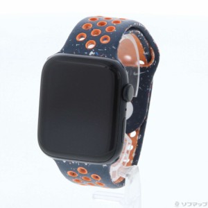 (中古)Apple Apple Watch SE 第2世代 GPS 44mm ミッドナイトアルミニウムケース ブルーフレームNikeスポーツバンド(269-ud)