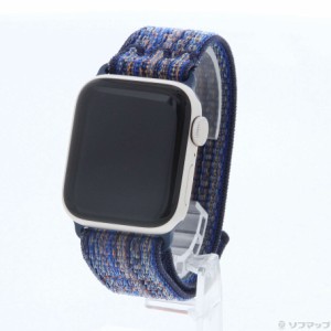 (中古)Apple Apple Watch SE 第2世代 GPS 40mm スターライトアルミニウムケース ゲームロイヤル/オレンジNikeスポーツループ(377-ud)