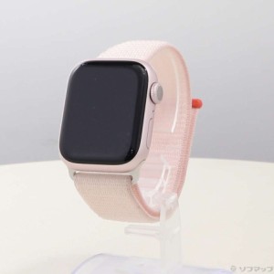 (中古)Apple Apple Watch Series 9 GPS 41mm ピンクアルミニウムケース ライトピンクスポーツループ(252-ud)