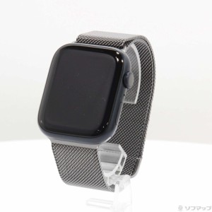 (中古)Apple Apple Watch Series 9 GPS 45mm ミッドナイトアルミニウムケース グラファイトステンレススチールミラネーゼループ(198-ud)