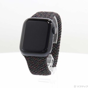 (中古)Apple Apple Watch Series 8 GPS 41mm ミッドナイトアルミニウムケース Black Unityブレイデッドソロループ(349-ud)