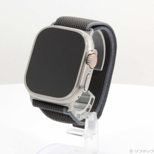 (中古)Apple Apple Watch Ultra 2 GPS + Cellular 49mm チタニウムケース ブルー/ブラックトレイルループ(262-ud)