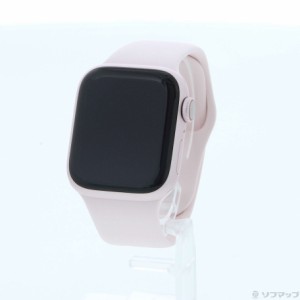 (中古)Apple Apple Watch Series 9 GPS + Cellular 41mm ピンクアルミニウムケース ライトピンクスポーツバンド(377-ud)
