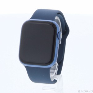 (中古)Apple Apple Watch Series 7 GPS 45mm ブルーアルミニウムケース アビスブルースポーツバンド(305-ud)