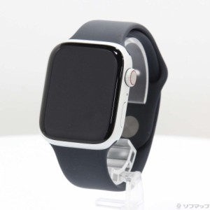 (中古)Apple Apple Watch Series 8 GPS + Cellular 45mm シルバーアルミニウムケース ミッドナイトスポーツバンド(198-ud)