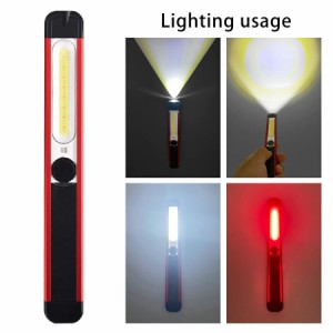 LEDワークライト 作業灯 USB充電式 懐中電灯 防水 マグネット付き 明るさ700ルーメン 折り畳み式 夜間作業 修理工場 屋外 ハンディライト