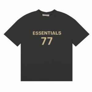 「FEAR OF GOD ESSENTIALS」 エッセンシャルズ ガム・ベルベット・アルファベット・プリント半袖Tシャツ