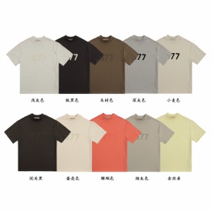 「FEAR OF GOD ESSENTIALS」 エッセンシャルズ 1977年新作 半袖Tシャツ フロッキード・フロントレーベル