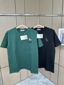 LOEWE ロエベ2024 早春新作パンダ小ロゴ刺繍半袖Tシャツ