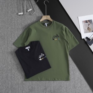 LOEWE ロエベ漫画刺繍ラウンドネック半袖Tシャツ