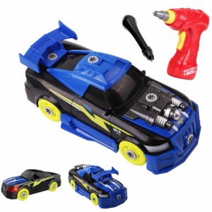 車おもちゃ DIY 車セット 組み立て おもちゃ レイシングカー かーおもちゃ 分解おもちゃ 子供用 サウンド ライト付き26ピース