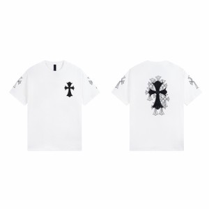 Chrome Hearts クロムハーツ刺繍クラフトコットン半袖男女カップルTシャツ