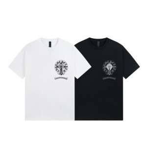 Chrome Hearts クロムハーツクロス サンスクリット プリント カジュアル 半袖 メンズ レディース