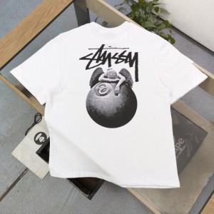 Stussy   ステューシー  パターン文字ロゴプリントカジュアルカップルルーズ半袖