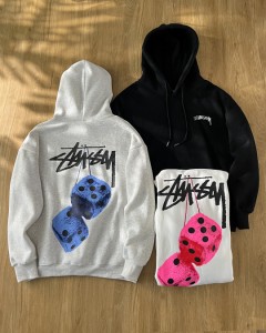 [STUSSY] 斯図西秋冬款のふるいのシリーズの色のサイコロのプリントの帽子のパーカー