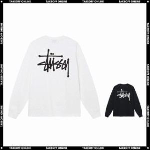 STUSSY BASIC STUSSY LS TEE WHITE / BLACK メンズ 長袖 Tシャツ ステューシー ベーシック ロゴ ロングスリーブ Tシャツ ホワイト / ブラ