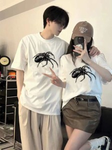 ステューシーSTUSSY Tシャツ 23 新作  spider pattern printed Tee メンズ 半袖 並行輸入品