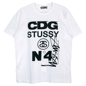 COMME des GARCONS CDG コムデギャルソン シーディージー x STUSSY ステューシー TEE SH-T002 AD2021 Tシャツ ホワイト ショートスリーブ
