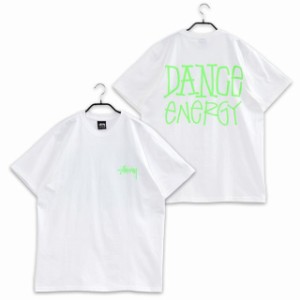 ステューシー STUSSY ストックロゴ Tシャツ ダンスエナジー DANCE ENERGY TEE 1904818-WHITE ネオングリーン