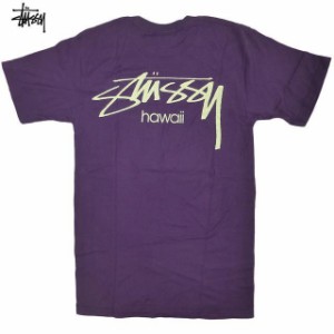 ハワイ限定 Stussy TS Smooth Stock Hawaii Tee ステューシー ストックロゴ 名作 アイコン クラシック 半袖 Tシャツ グレープ【ゆうパケ