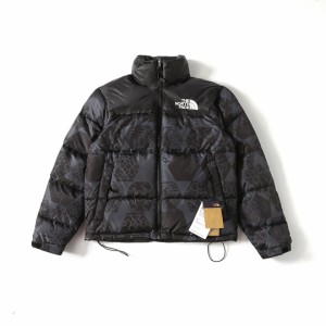 [The North Face]   1996シリーズRetro Nupts切り紙図案収納可能保温復古プリント700ふんわりフード付きダウンジャケット