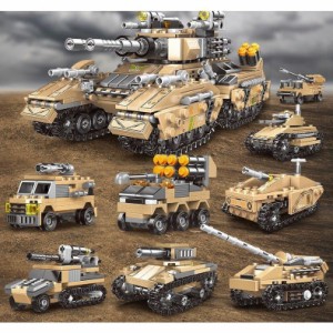 ブロック互換 レゴ 互換品 レゴ戦車 軍用車両 ミサイル車など８in1 25種組立 互換品クリスマス プレゼント
