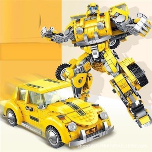 レゴブロック交換品 レゴ機械 車 変身 イエロー 変身車 ロボット レゴ互換 おもちゃ 玩具 知育玩具