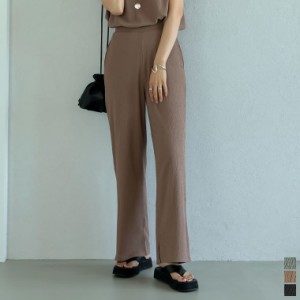 楊柳カットソーストレートパンツ