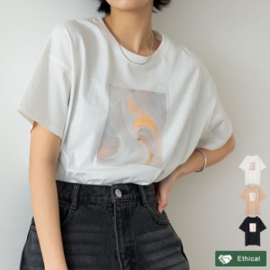 USAコットンマーブルアートTシャツ