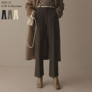 [SPRING SALE][2022A/W COLLECTION][低身長/高身長サイズ有]ストレッチツイルスリムフレアパンツ
