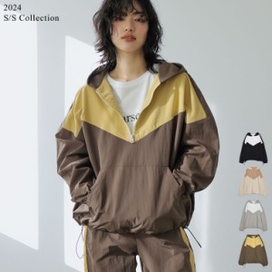 [TIME SALE][2024SS COLLECTION]ナイロンタフタ配色アノラックパーカー