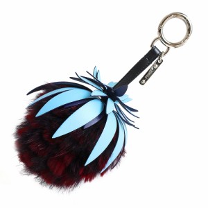 （新品・未使用品）フェンディ FENDI Fruits ポンポン パイナップル フォックス ファー バッグチャーム キーホルダー キーリング 7AR577 