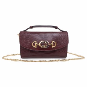 （未使用　展示品）グッチ GUCCI リザード ズゥミ 2WAY チェーン ショルダー ハンドバッグ 斜め掛け ボルドー レッド 赤 564718 箱付